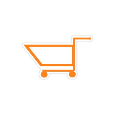 simgesi etiket gerçekçi tasarım üzerinde kağıt arabası