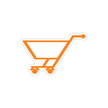 simgesi etiket gerçekçi tasarım üzerinde kağıt arabası