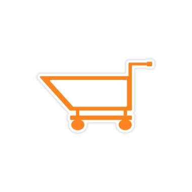 simgesi etiket gerçekçi tasarım üzerinde kağıt arabası