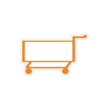 simgesi etiket gerçekçi tasarım üzerinde kağıt arabası