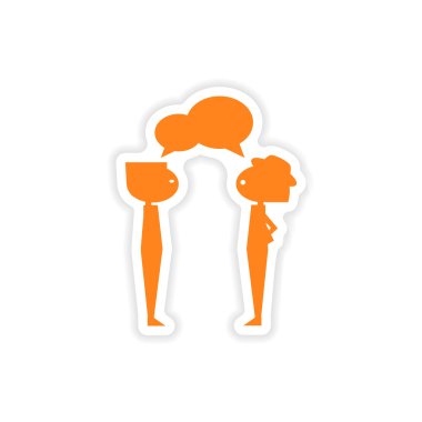 simgesi etiket gerçekçi tasarım kağıt çocuklar üzerinde konuşmak