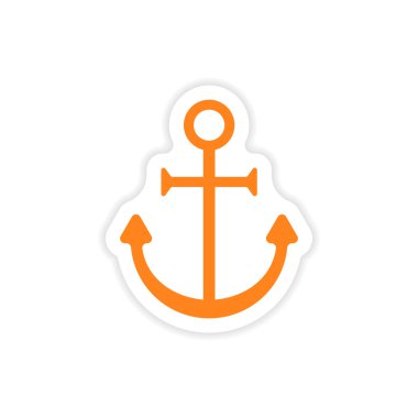 Kağıt çapa parlak simge etiketi gerçekçi tasarım