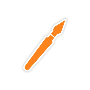 kağıt kalem simgesi etiket gerçekçi tasarım