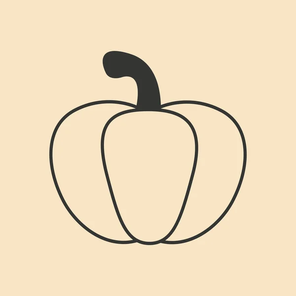 Piso en calabaza de aplicación móvil en blanco y negro — Vector de stock