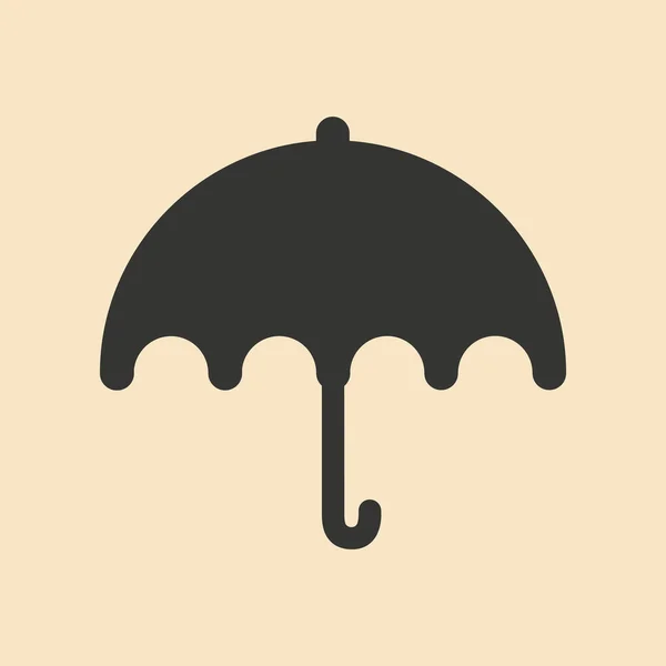Lapos, fekete-fehér mobilalkalmazás esernyő — Stock Vector