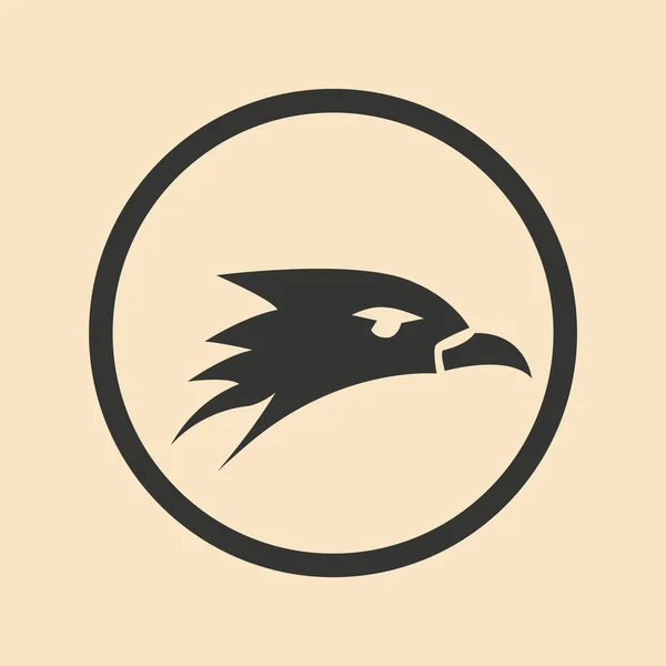 Cabeza de águila móvil plana en blanco y negro — Archivo Imágenes Vectoriales