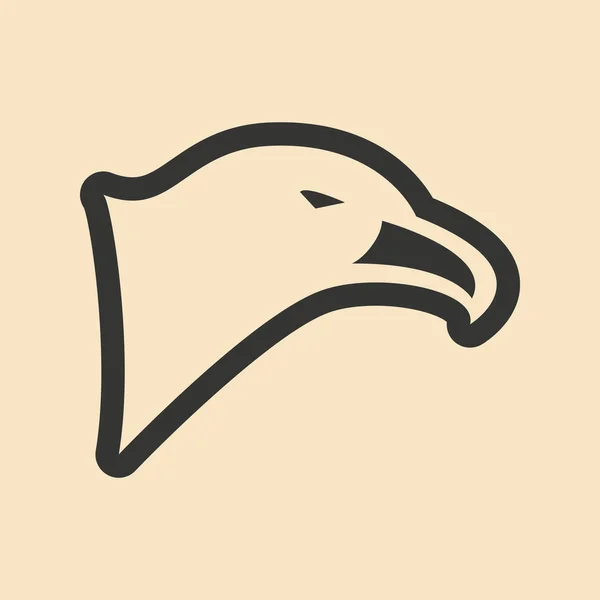 Flach in schwarz-weißer mobiler Applikation Adler — Stockvektor