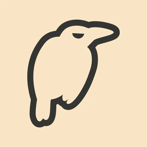Piso en blanco y negro aplicación móvil cuervo — Archivo Imágenes Vectoriales