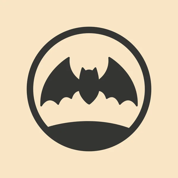 Flat en noir et blanc application mobile bat moon — Image vectorielle