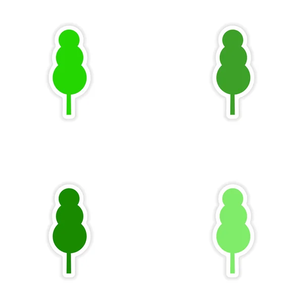 Vergadering realistische sticker ontwerp op papier boom pictogram — Stockvector