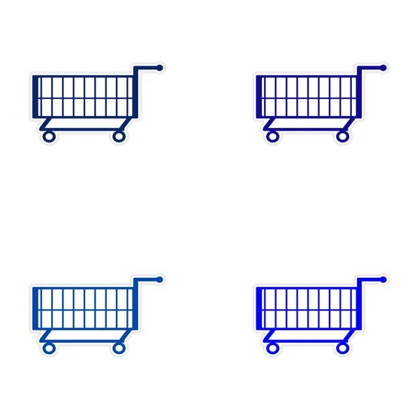 Montaggio adesivo design realistico su carrello di carta — Vettoriale Stock