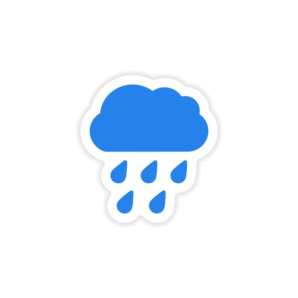 Symbol Aufkleber realistisches Design auf Papier Regenwolke — Stockvektor