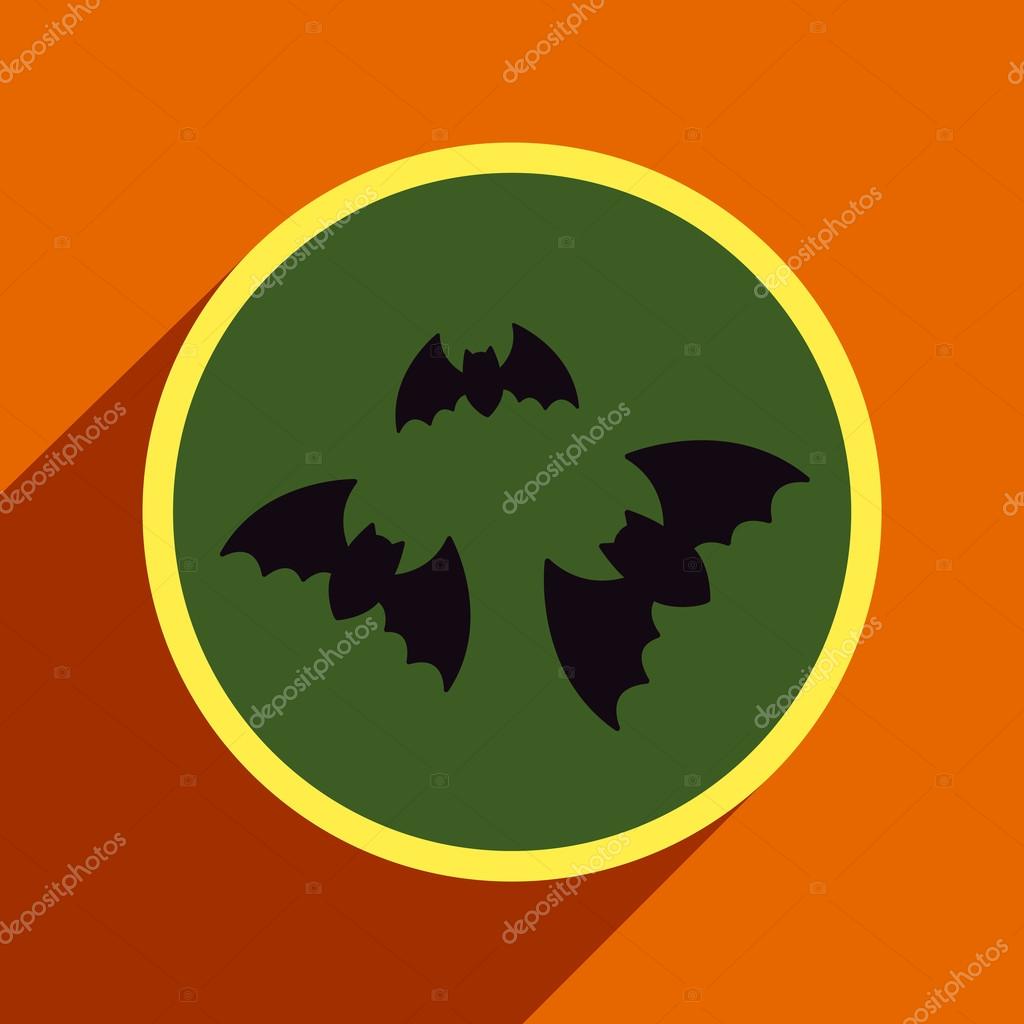 Flat with shadow Icon bats on a colored background