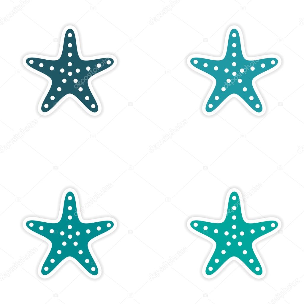 assembly realistic sticker design on paper sea star