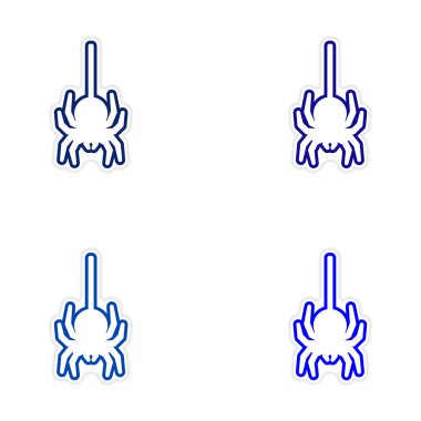 Kağıt örümcek derleme gerçekçi etiket tasarımı