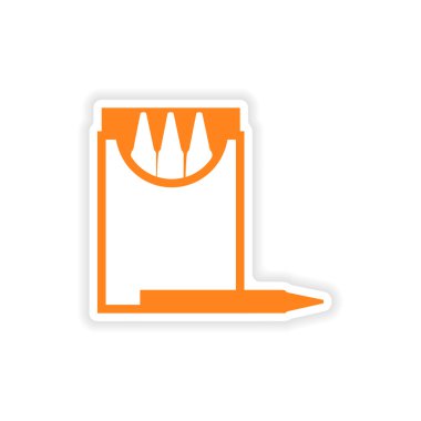 kağıt kalem kutuları simge etiketi gerçekçi tasarım