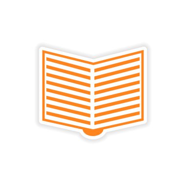 simge etiketi gerçekçi tasarım kağıt üzerinde açık kitap