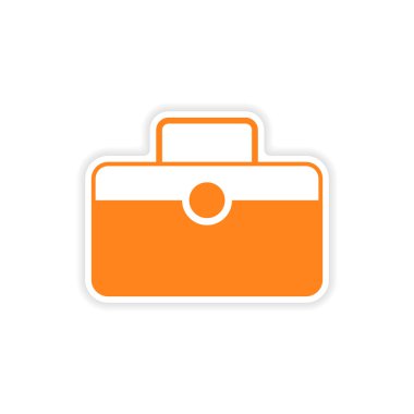 Kağıt Bagaj simge etiketi gerçekçi tasarım