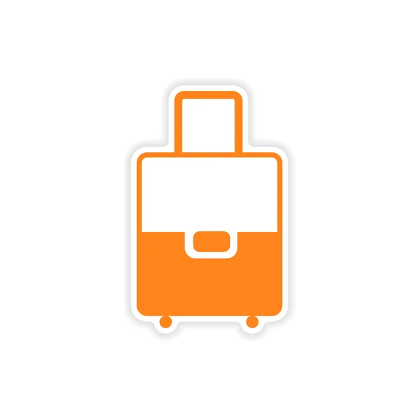 icon sticker realistic design on paper valise