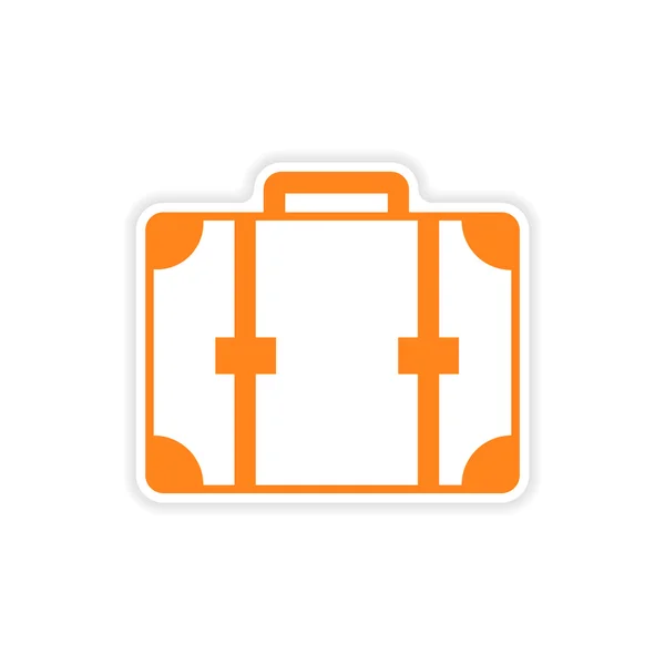 Icon sticker realistic design on paper suitcase — Stock Vector