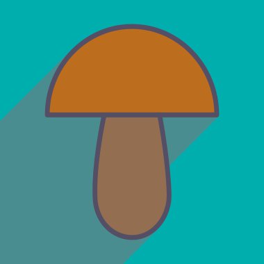 Düz gölge simgesi ve mobil uygulama porcini ile