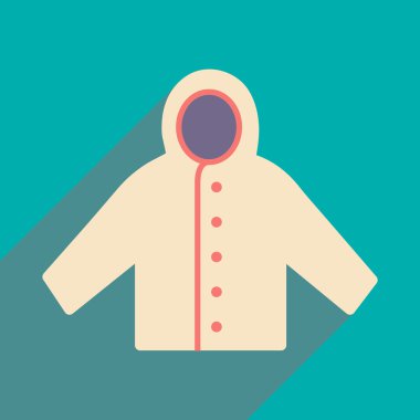 Düz gölge simgesi ve mobil uygulama yağmurluk