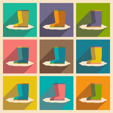 Düz gölge kavramı ve mobil uygulama lastik çizmeler