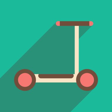 Düz gölge simgesi ve mobil uygulama scooter ile