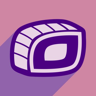 Düz gölge ile simge Philadelphia şık bir arka plan üzerinde rulo