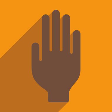 Düz gölge simgesi ve mobil uygulama el ile