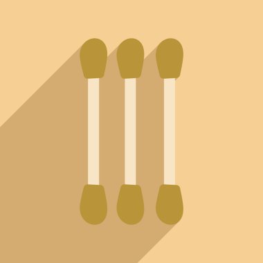 Düz gölge simgesi ve mobil uygulama pamuk temizleme bezi ile