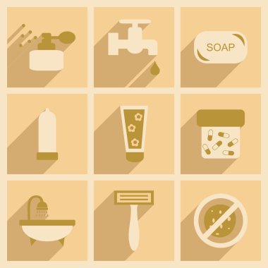 Düz gölge kavramı ve mobil uygulama vücut bakımı ile