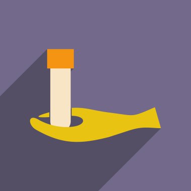 Düz gölge simgesi ve mobil uygulama laboratuarı logo ile