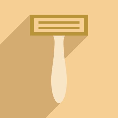 Düz gölge simgesi ve mobil uygulama tıraş makinesi ile