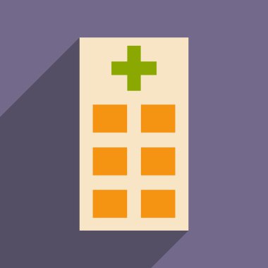 Düz gölge simgesi ve mobil uygulama poliklinik ile