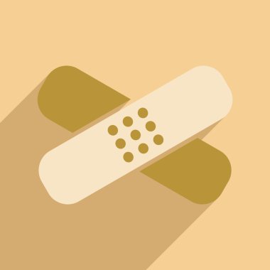 Düz gölge simgesi ve mobil uygulama tıbbi sıva ile