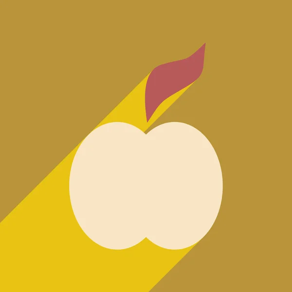 Piso con icono de sombra y aplicación móvil manzana — Vector de stock