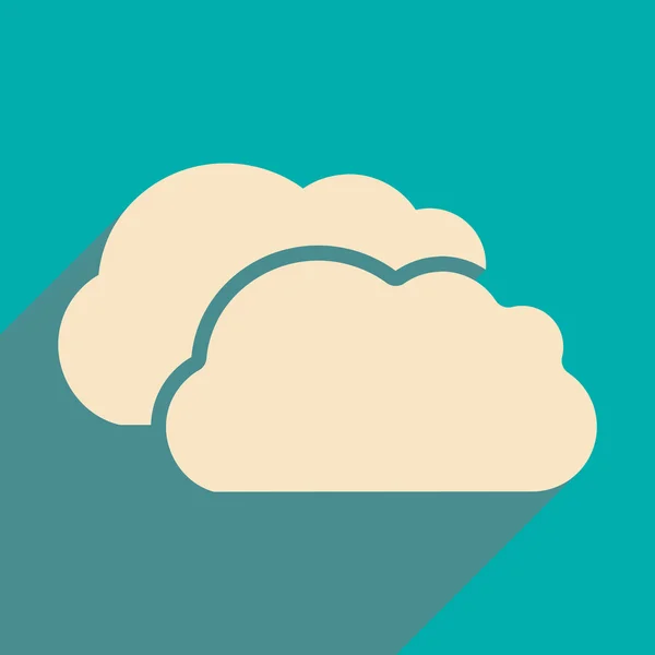 Mieszkanie z cień ikona i aplikacji mobilnych chmury — Wektor stockowy