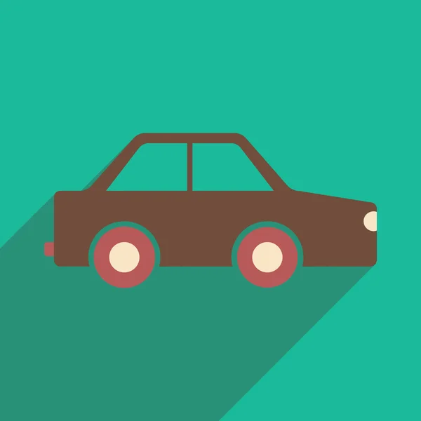 Plat avec icône d'ombre et application mobile jouet voiture — Image vectorielle