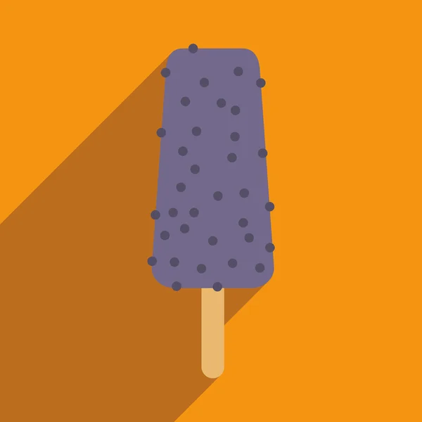 Plat avec icône de l'ombre et application mobile crème glacée en glaçure — Image vectorielle