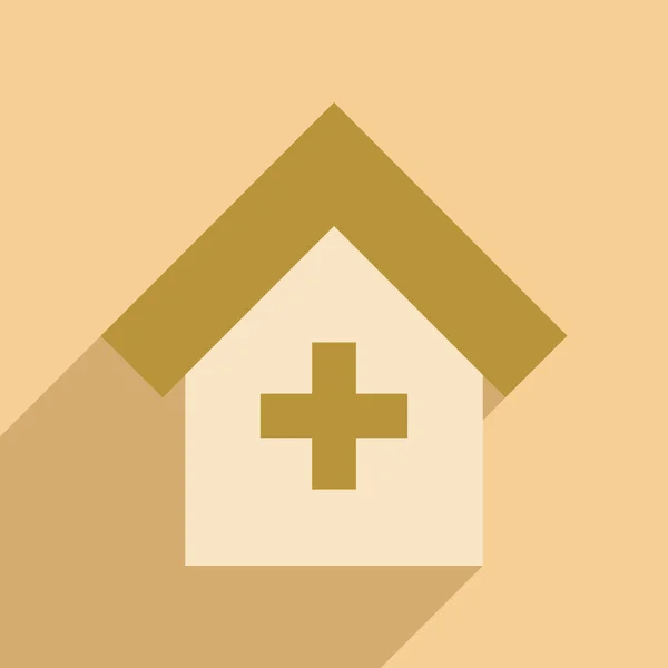 Плоскі з тіні значок і мобільний додаток лікарні логотип그림자 아이콘와 모바일 응용 프로그램 병원 로고 플랫 — 스톡 벡터