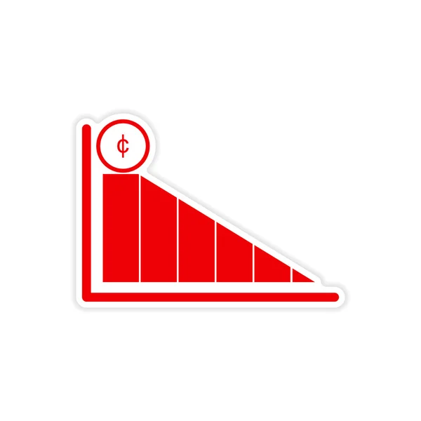 Stílusos matrica papír diagram és érmék — Stock Vector