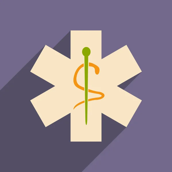 Piso con icono de sombra y aplicaciones móviles logos clínicas médicas — Vector de stock