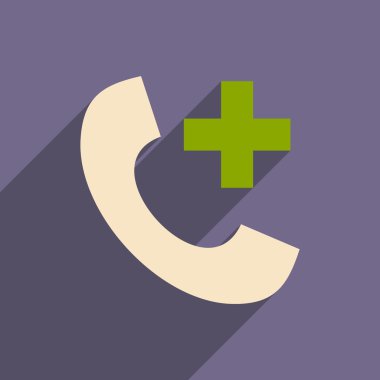 Düz gölge simgesi ve mobil uygulama online tıbbi bakım ile