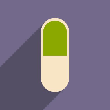 Düz gölge simgesi ve mobil uygulama İlaç sanayii ile