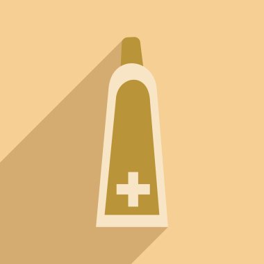 Düz gölge simgesi ve mobil uygulama tıbbi jel ile