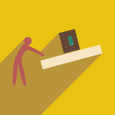 Düz gölge simgesi ve mobil uygulama yükleyici kutusu ile