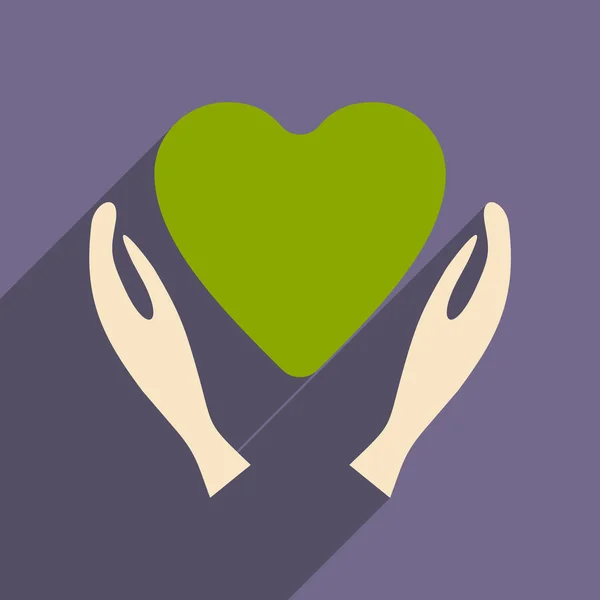 フラット影のアイコンとモバイル アプリケーションの慈善団体のロゴ — ストックベクタ