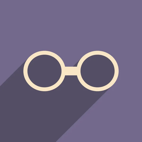 Plochá s ikonou stín a mobilní aplikace brýle — Stockový vektor
