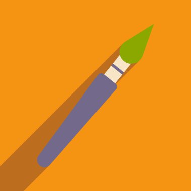 Düz gölge simgesi ve mobil uygulama fırça simgesi ile